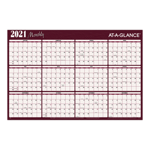 AT-A-GLANCE Erasable Wall Calendar, 48" x 32", 2021, A152 ...