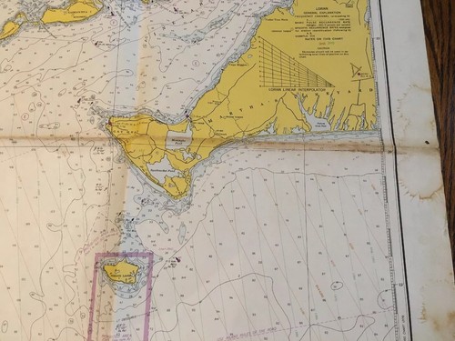 "Mapa gráfico náutico vintage de Martha's Vineyard to Block Island 1970, 36"" X 44""" - Imagen 7 de 12