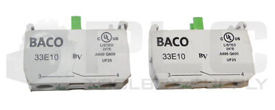 NEW LOT OF 2 BACO 33E10 CONTACT BLOCK