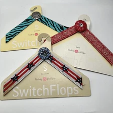 Lindsay Phillips 3 Pairs Switch Flops Interchangeable Straps Size S 5/6 New
