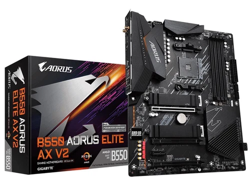 GIGABYTE B550 AORUS ELITE AX V2 AM4 AMD B550 ATX Motherboard with Dual M.2, SATA