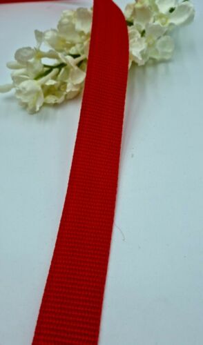 Red Polypropylene Webbing 25 mm Strap Tape Excellent Quality Free P&P - Picture 1 of 4
