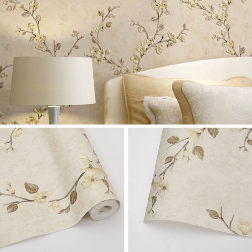 3D Embossed Non-Woven Wallpaper Bedroom Living Room Flower Decor Wall Paper - Picture 4 of 12
