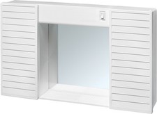 SPECCHIERA SPECCHIO PER BAGNO 2 ANTE IN PVC LUCE E INTERRUTTORE 58x37X12 SIMPATY