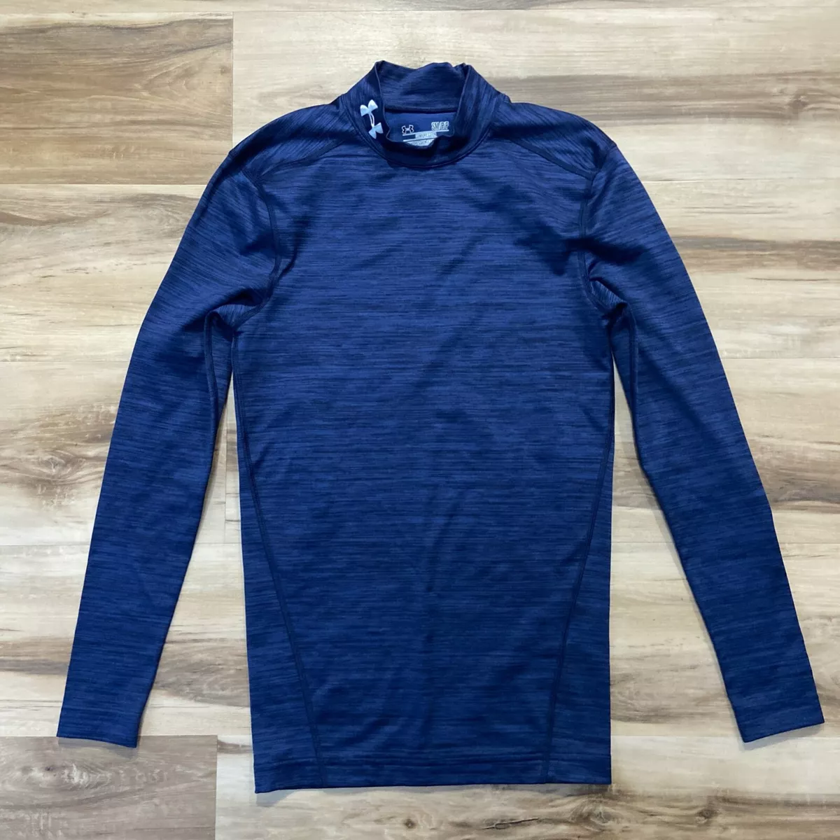 Under Armour Compression Shirt Mens Small Long Sleeve Blue Coldgear