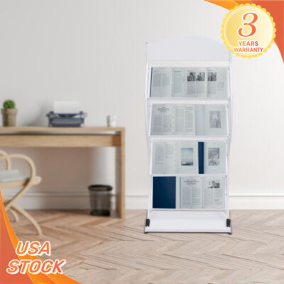 1x Magazine Display Holder Newspaper Stand Literature Brochure Freestanding Rack