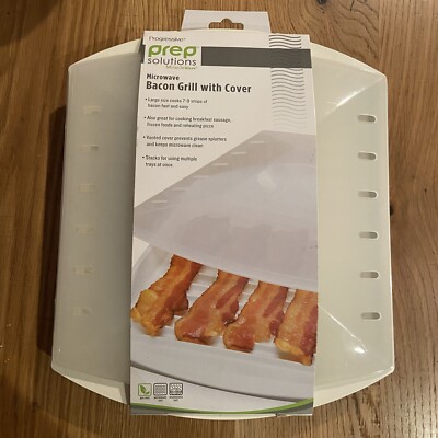 Progressive Prep Solutions Microwave Bacon Sausage Grill Tray with Vented Cover