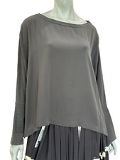 BRUNELLO CUCINELLI Over-Sized Smoke Gray Silk...