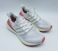 Adidas UltraBoost 21 Women's Size 7 Running Shoes White Hazy Rose *See desc