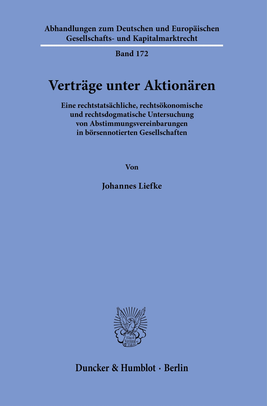 Thumbnail - Verträge Unter Aktionären. Johannes Liefke