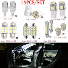 14x Car Interior Package Kit Mixed LED Map Dome License Plate Light Accessories