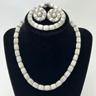 Vintage Signed Crown Trifari Costume Jewelry Set Brushed Silver Chunky Choker