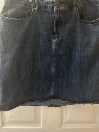 Eddie Bauer Blue Jean Skirt 16 T - Picture 2 of 13