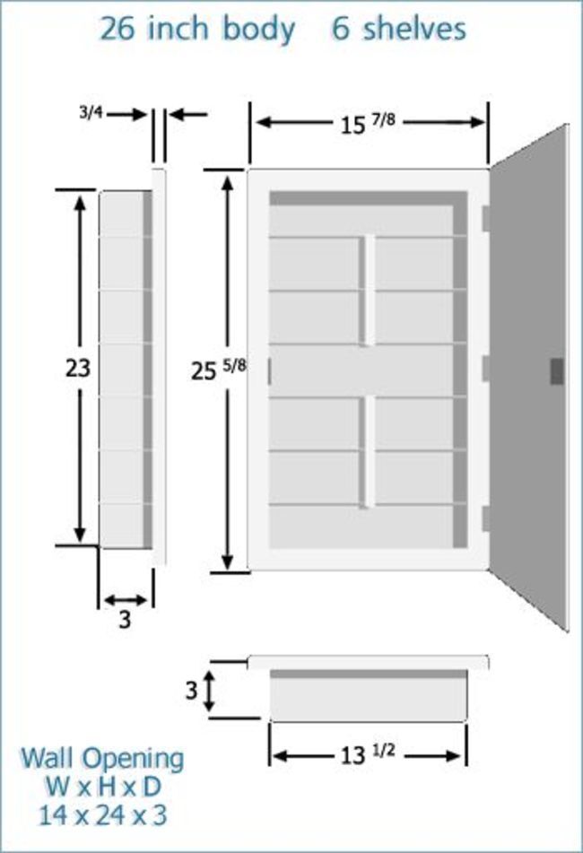 Zaca 21-2-26 Media 26" Polished Edge Medicine Cabinet
