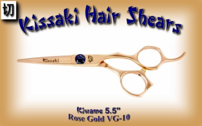Kissaki Hair Scissors 5.5'' Kiwame Rose Gold VG-10 Super Steel Cobalt Hair Shears