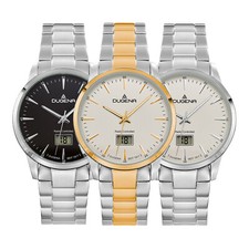 Dugena Herren-Armbanduhr Momentum, Funk, digitales Datum, Edelstahl, 5 bar