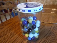 Lot 8 of 13 - Pint Jars of Vintage Marbles - Please Read Description
