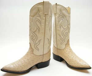 white ostrich boots