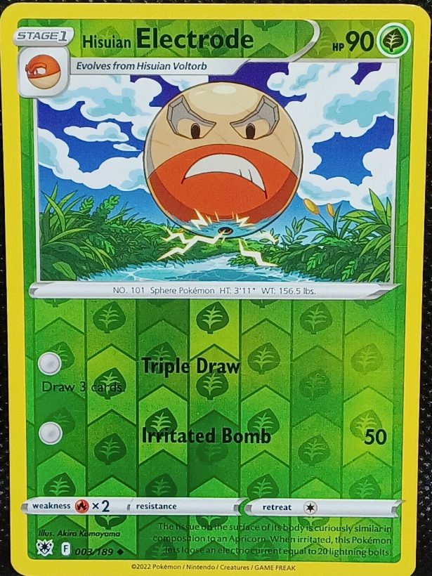 Hisuian Electrode - 003/189 Rev Holo - Pokemon SWSH10 Astral Radiance M/NM  - New