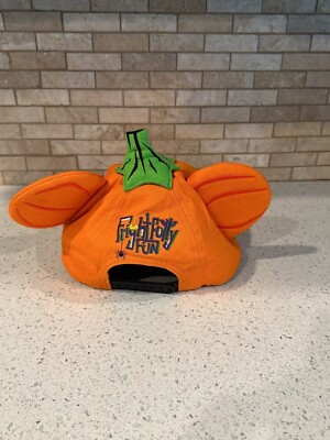 Disney Parks Halloween Mickey Mouse Pumpkin Light Up Snapback Hat Vtg 2019 Mickey Pumpkin Light Up Snapback Baseball Hat Disney Park  main image 2