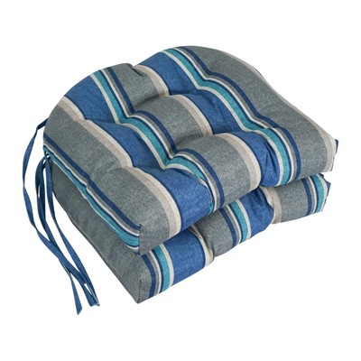 2 set Blazing Needles 16-inch Rounded Back Tufted Indoor/ Outdoor Chair Cushions