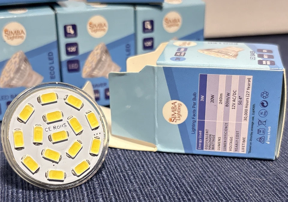 8 NEW in Box! LED MR11 3W 20W 12V Halogen Replacement GU4 Bi-Pin 5000K Daylight - Image 4 of 4