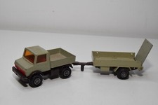 B67 1:36 MATCHBOX KINGSIZE K-30 K30 MERCEDES-BENZ UNIMOG WITH TRAILER GREY EXC.