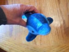 AURORA Dual Shades of Blue Dolphin Plush with Blue Eyes 8.5 inch