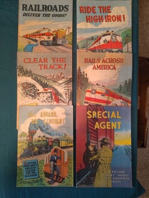 6 RAILROAD 1950's Promo Comic Books SPECIAL AGENT, All Aboard Mr. Lincoln, Other
