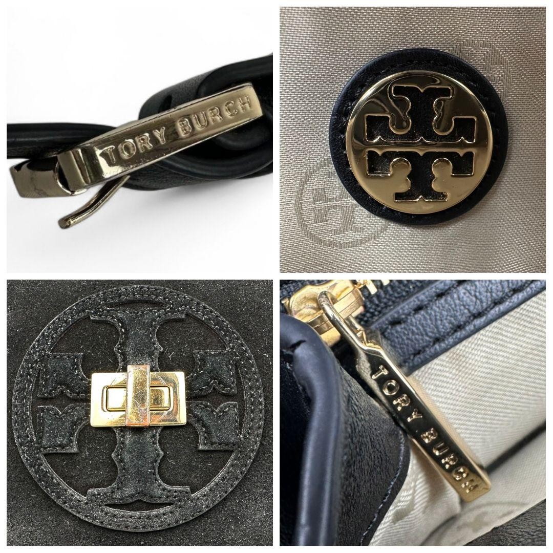Tory Burch Shoulder Bag Flap Turnlock Suede Leather Black Women's From Japan thumbnail 23