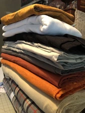 FABRIC DOWNSIZING - BEAUTIFUL FALL PLAID FLANNEL W/9 COORDINATING FLANNEL FABRIC