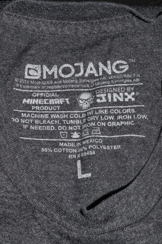 T-shirt unisex Mojang Minecraft grigio antracite manica corta grafica taglia L - Foto 5 di 6