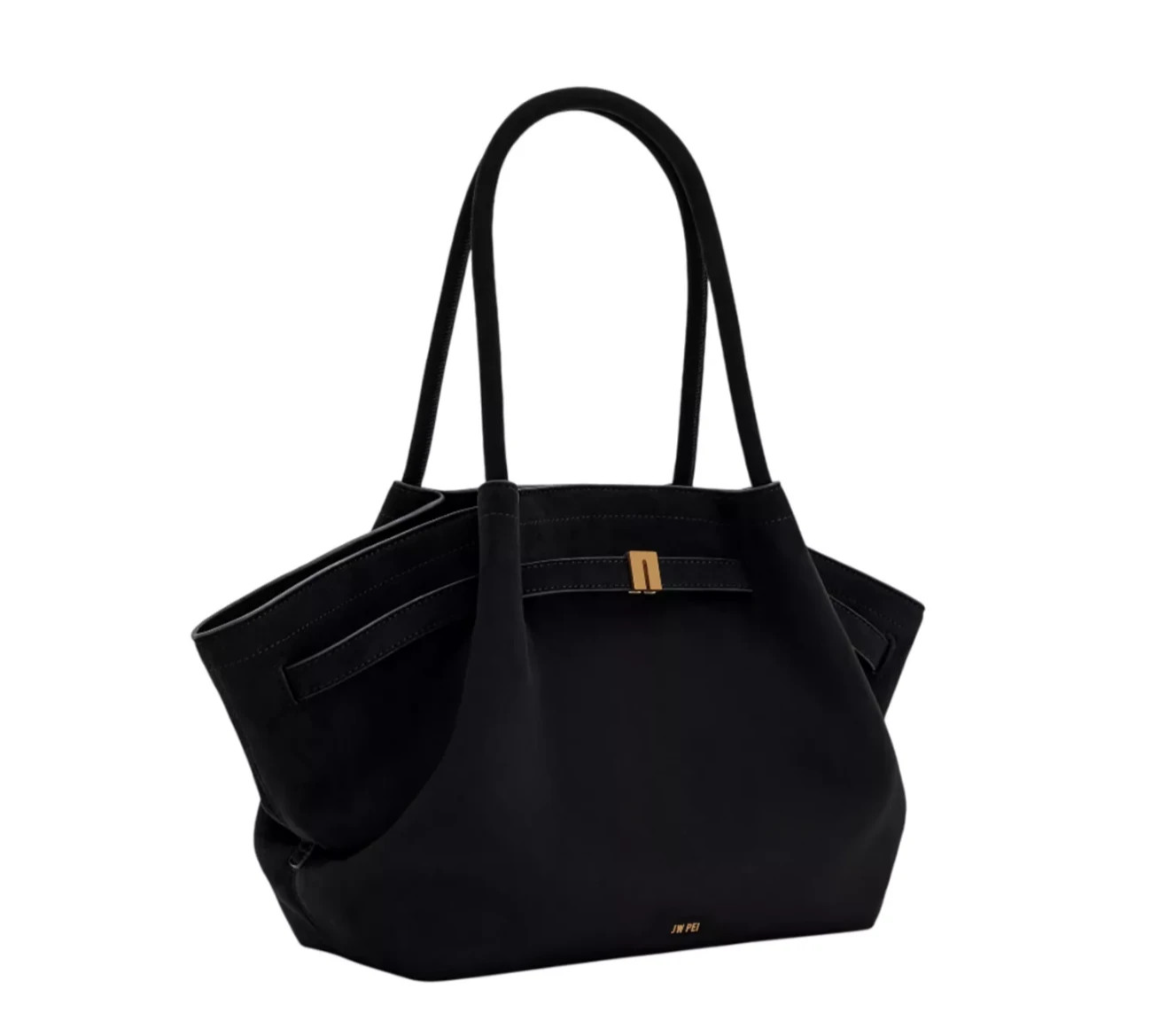 $139. JW PEI Hana medium Faux Suede women's tote purse Black Gold