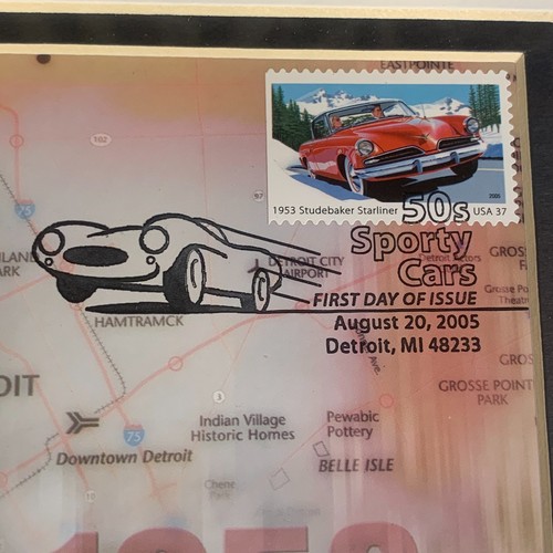 The 1953 Studebaker Starliner & First day Cover of its own stamp Collage 16X20 - Picture 13 of 24