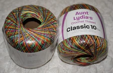 2 Balls, Aunt Lydia's, "Classic 10", Backlight, Mercerized Cotton Crochet Thread