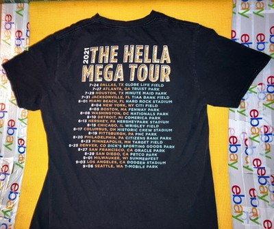 Green Day Fall Out Boy Weezer Hella Mega Tour 2021 Band T-Shirt Black L