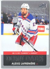2021-22 Upper Deck Series 1 Hockey Debut Dates Alexis Lafreniere #DD-1 Rangers