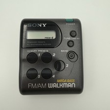 Sony Mega Bass Walkman SRF-M43 AM FM Radio With Earphones Vintage Retro 1990s