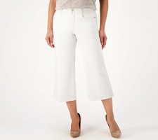 NYDJ Petite Cool Embrace Wide Leg Denim Crop Jeans Optic White 12 New