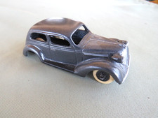 VINTAGE 1930s HEAVY CAST LEAD METAL HAND MADE GRAY 2 DOOR SEDAN MODEL TOY CAR