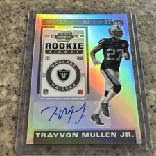 Trayvon Mullen Jr. 2019 Contenders Optic #163 Silver Rookie Ticket Auto RAIDERS