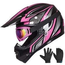 ILM Refurbished Youth Kids ATV Motocross Motorcycle Helmet Goggle&Gloves DOT B07