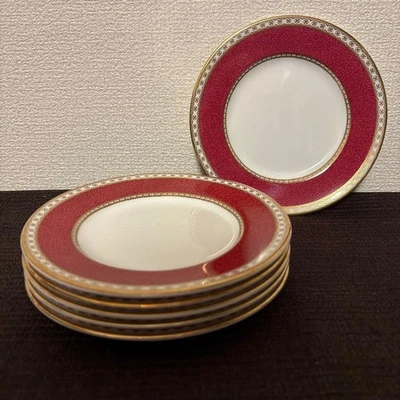 Wedgwood Ulander Powder Ruby Dessert Plates 15.5cm Set of 6 Bone China W1813 - Image 1 of 4