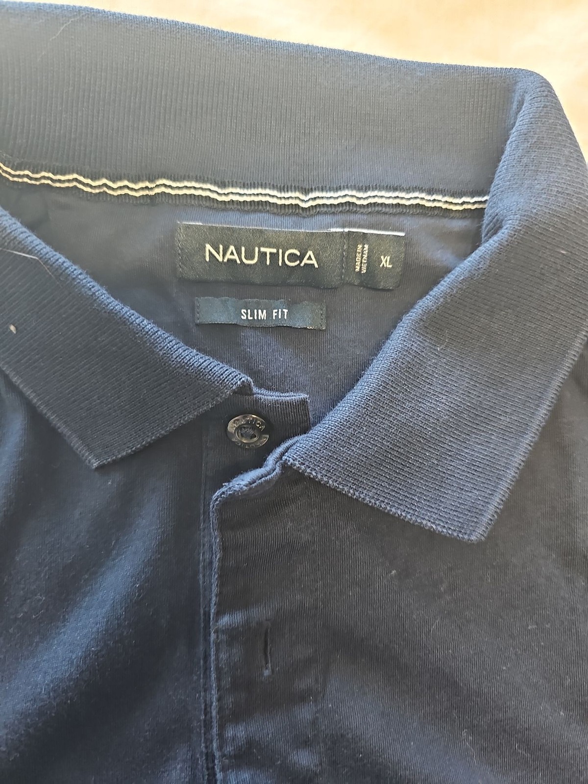 Nautica Slim Fit Navy Blue Polo Shirt XL K664 image 2