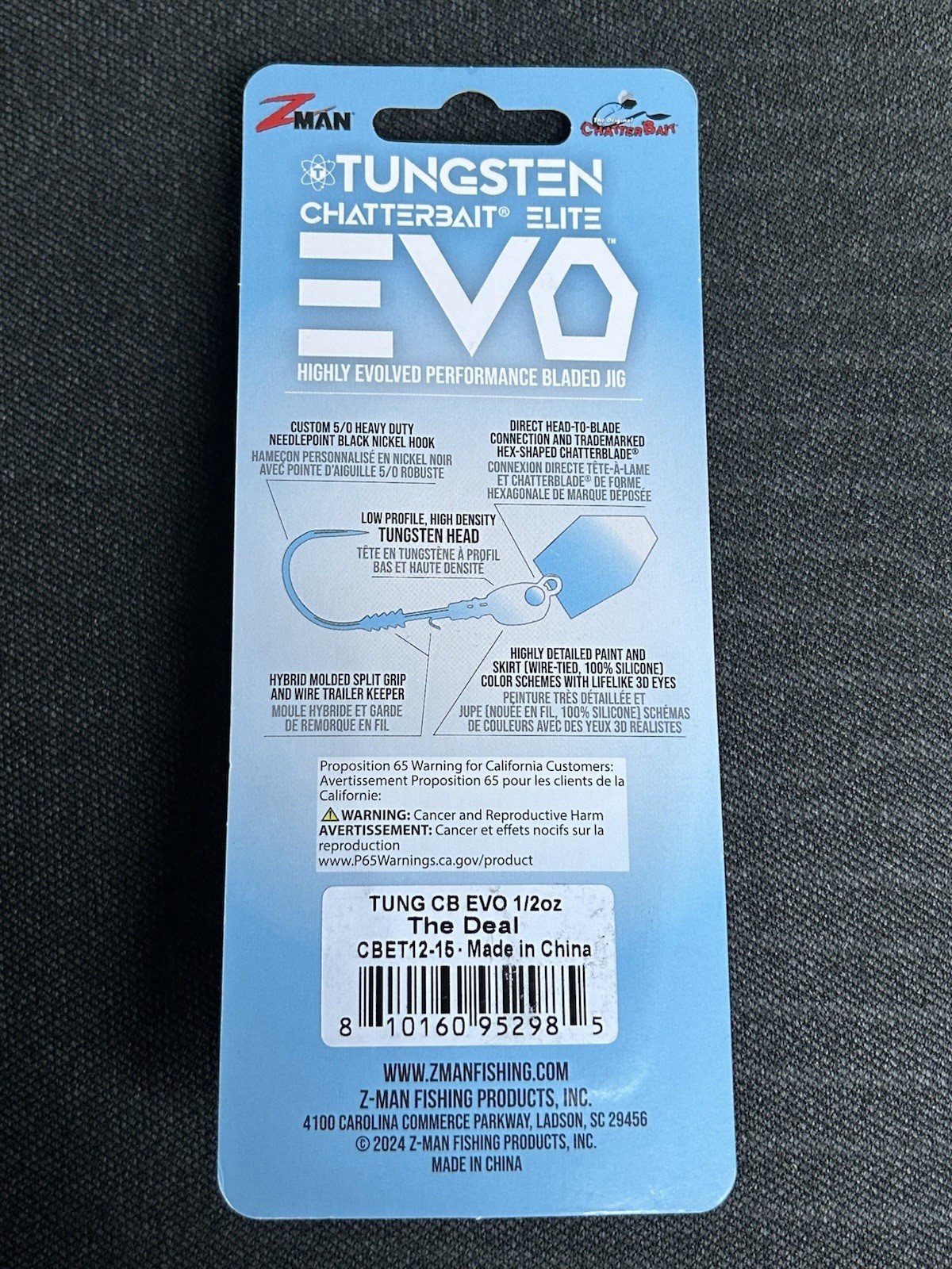 Z-Man Tungsten Chatterbait Elite Evo 1/2oz The Deal. - Image 2