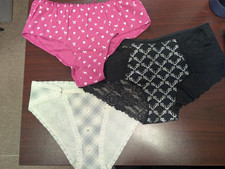 Victoria's Secret Panty Lot Of 3 Misc Hiphugger Cheeky Pink Plaid L NWT