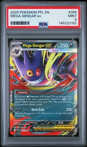 2025 POKEMON PFL EN-PHANTASMAL FLAMES #056 MEGA GENGAR EX PSA 9