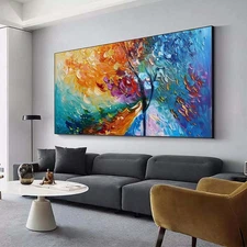 Modern Abstract Hand Painted Oil Painting On Canvas landscape Home Decor Yellow