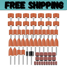 64Pcs Sanding Bits for Dremel Rotary Tools, 1/8" Shank Aluminum Oxide Grinding S