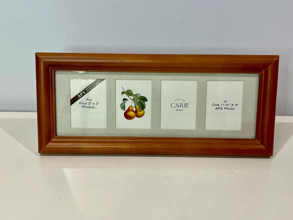 Long Solid OAK Wood Picture Frame - 13"L with 4 photo Areas - Rectangle - Image 2 of 4